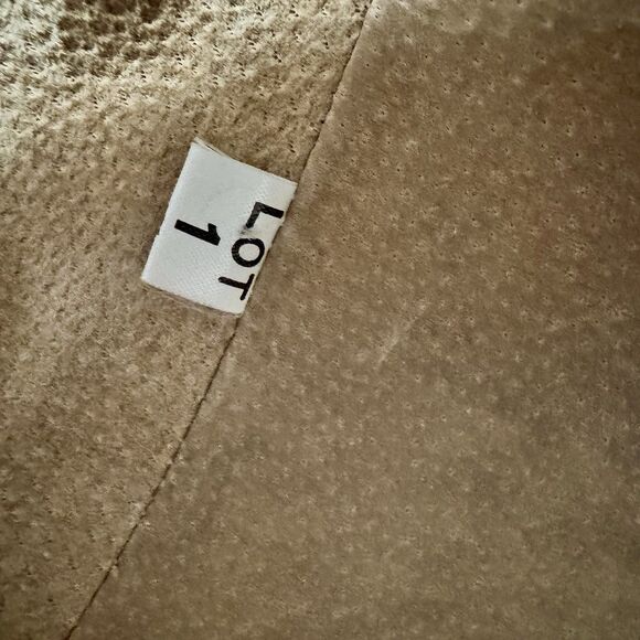 Vintage Western Cropped Suede Leather Jacket Size 12, Beige Tan, Made in Korea - Picture 6 of 9